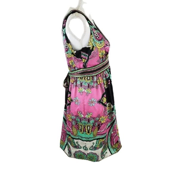 Beige by eci Multicolor Floral V-Neck Sleeveless Dress – Size 8 - Picture 3 of 12